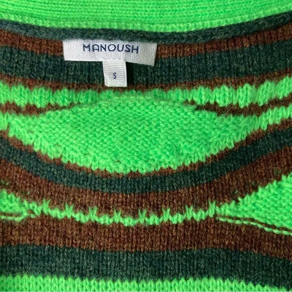 Manoush Orla Cardigan Sweater Graphic Knit Designer Womens M - Picture 4 of 5